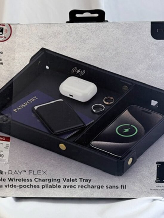 Press Play Other - Press Play PowerTray Flex Foldable Wireless Charging Valet Tray Black NIB